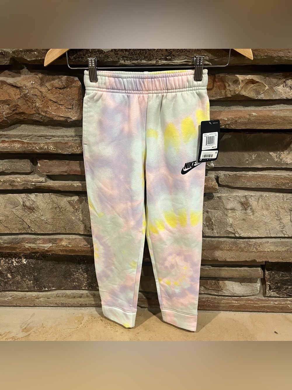 Nike Girls Pastel Tie-Dye Jogger Sweatpants - Pink/Yellow/Blue